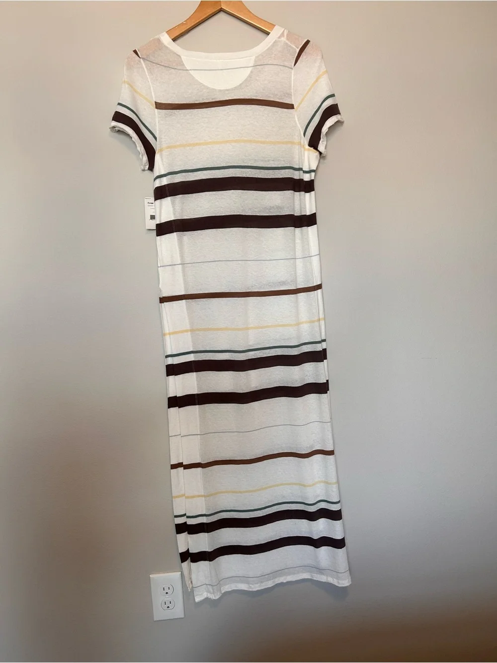 Free People Womens Too Legit Maxi Open Sides Tunic Top, Ivory Combo, - Picture 4 of 14